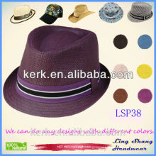 New 2015 Panama Fedora Hats for Women Men Jazz Caps Unisex Top Hat Straw Sun Beach Cap Brief Style Solid Color,LSP38